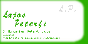lajos peterfi business card